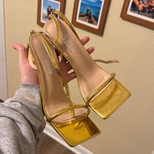 Gold Strappy Heels